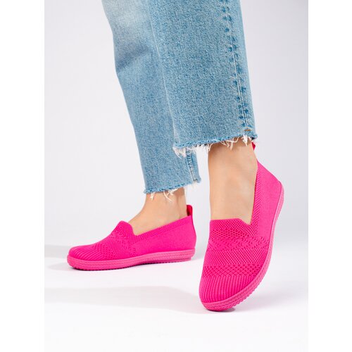 SHELOVET Textile slip-on sneakers pink Slike