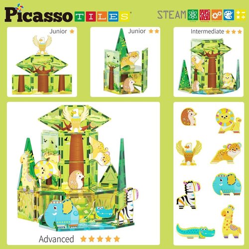 Other_toys Picasso Tiles safari set s 8 zivotinja Cene