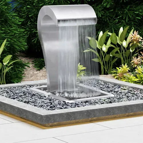  Vrtni vodopad srebrni 52,4 x 34,2 x 82 cm od nehrđajućeg čelika