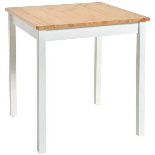 loomi.design Jedilna miza iz borovega lesa z belo konstrukcijo Sydney, 70 x 70 cm