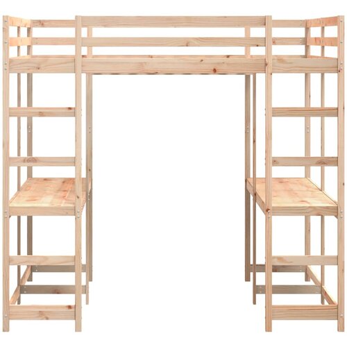  Krevet na kat sa stolom i ljestvama 140x200 cm od borovine Slike