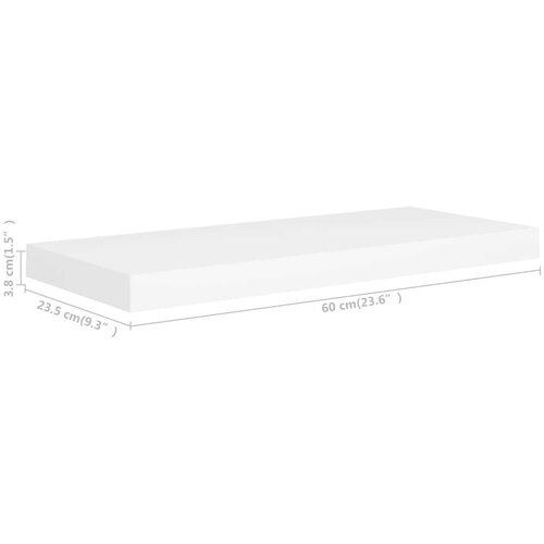 VidaXL Stenske police 2 kosa bele 60x23,5x3,8 cm MDF Slike