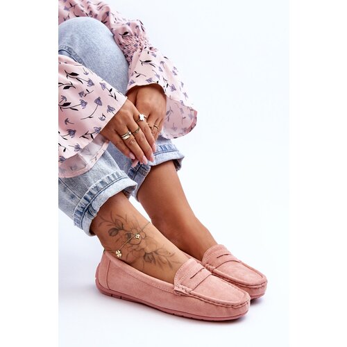 Kesi Women's Suede Moccasins Light Pink Lenvie Cene