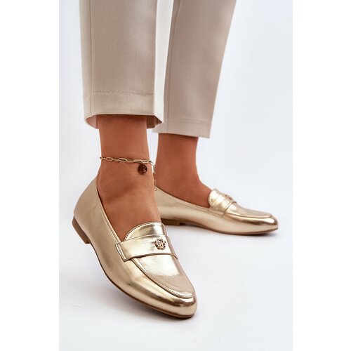 Kesi Women's Gold Sylvaine flat heel loafers Slike