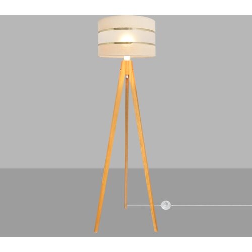  podna lampa helen 1xE27/15W/230V krem/zlatna/hrast Slike