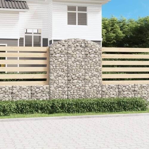 VidaXL Gabionska ko&amp;scaron;ara s lukom 150x50x180/200 cm pocinčano željezo Slike