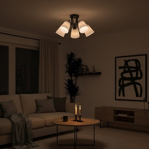  plafonski luster pafos 5xE27/15W/230V crna Slike