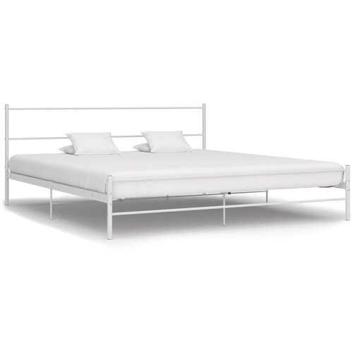 VidaXL Posteljni okvir bel kovinski 200x200 cm Slike