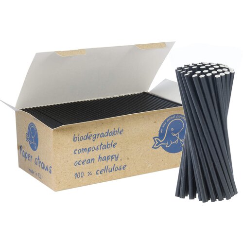 GSG24 BIO ekološke papirnate slamice PAPIRNATE SLAMICE 6/150mm - črne 650 kos., (21383900) Cene