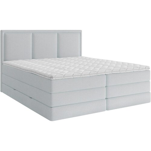 MID.YOU POSTELJA BOXSPRING 200 cm x 220 cm , les, tekstil, leseni material svetlo modra Cene