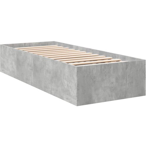 VidaXL Posteljni okvir betonsko siv 75x190 cm inženirski les, (21152021) Slike