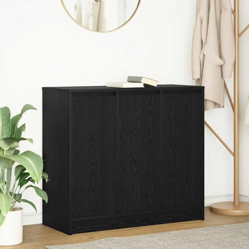 vidaXL Komoda črni hrast 85x34x76 cm inženirski les Cene