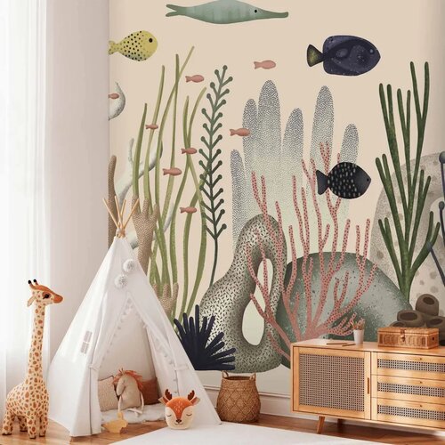  Foto tapeta - Underwater World - Fish and Corals in Pastel Colours 200x140 Vodootporna Slike