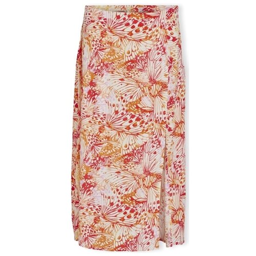 Vila Krila Deniso Fla Skirt - Cloud Dancer/Fla Double Večbarvna Cene
