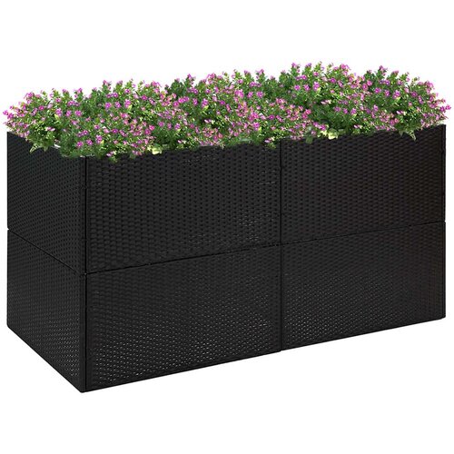  Vrtna sadilica crna 157 x 80 x 80 cm od poliratana Cijene