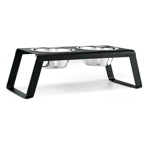 MiaCara Metalni set posuda s postoljem za pse Desco Black L – Cijene