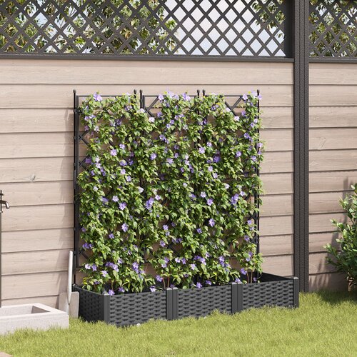 vidaXL Vrtne sadilice Crna Plastika 120 x 40 x 125.5 cm Sadilice Cijene