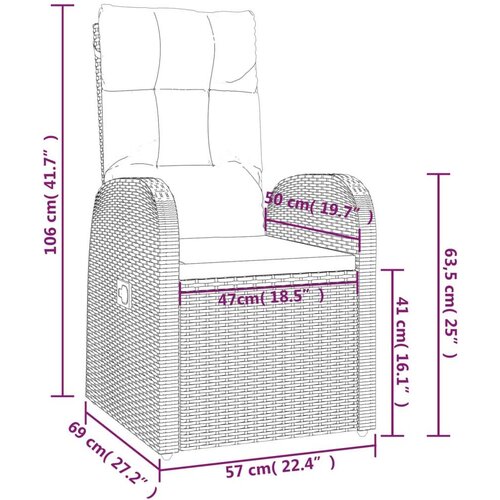  3-dijelna vrtna garnitura crna od poliratana i drva bagrema Cijene