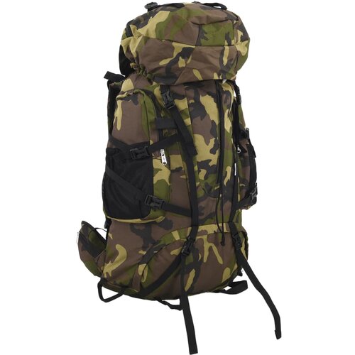 VidaXL Ruksak za planinarenje maskirno zelena 80 L od tkanine Oxford Slike