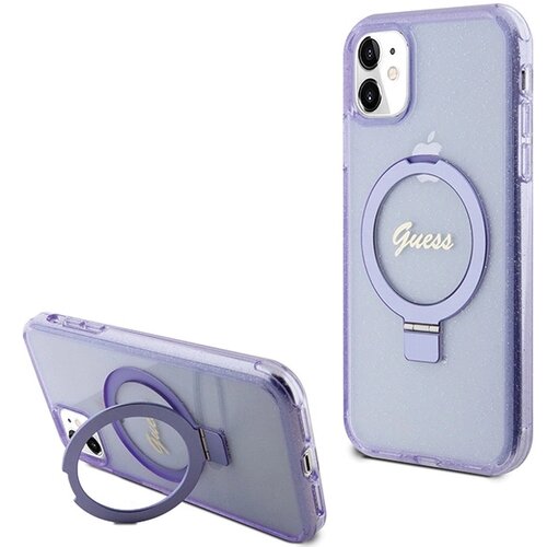 Guess RING STAND SCRIP GLITTER CASE ZA MAGSAFE ZA IPHONE 11/XR - VIJOLIČEN, (21833387) Cene