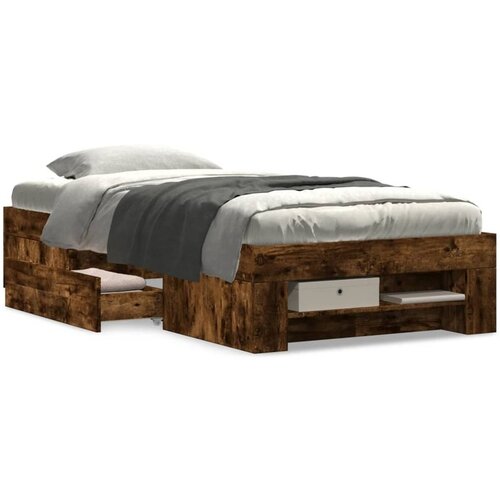 VidaXL Okvir za krevet boja hrasta 90x190 cm konstruirano drvo Slike