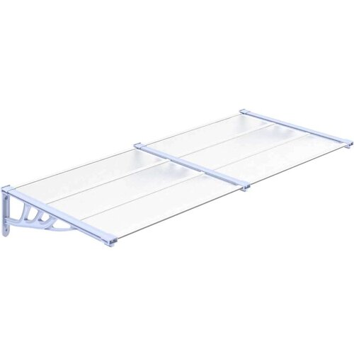 VidaXL Nadstre&amp;scaron;nica za vrata siva i prozirna 199 x 90 cm polikarbonat Slike