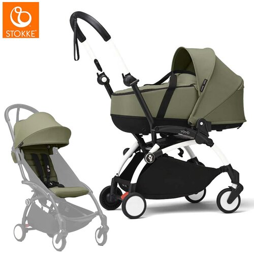 Stokke yoyo³ dječja kolica 2v1 newborn shell 0+ olive (white frame) Cijene