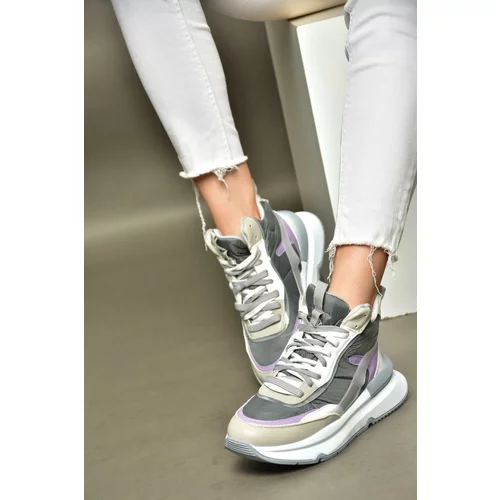 Fox Shoes R973116004 Grey/Lilac Thick Soled Sneakers Sneakers