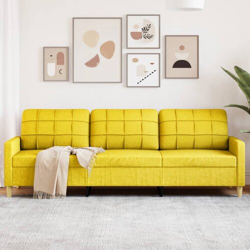 vidaXL Trosjed od tkanine svjetložuti 210 cm Cijene