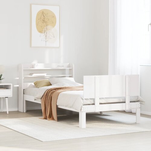 vidaXL Okvir kreveta s uzglavljem bijeli 100x200cm od masivne borovine Cijene