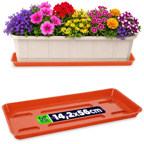 KADAX Stojalo za cvetlične lončke 60 cm, balkonsko korito, plastični pladenj, (5000346102) Slike