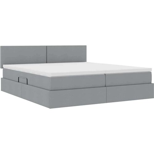  Krevet s od storage Svijetlo siva 180 x 200 cm Lažna koža - Svjetlosiva 180 x 200 cm Gladak dizajn Slike