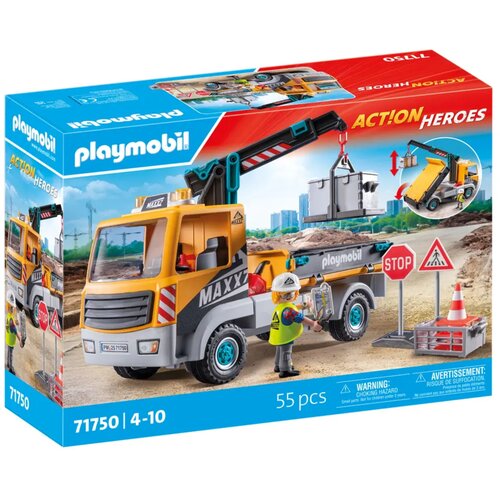 Playmobil Action Heroes - 71750 Baustellen-LKW mit Kran - 1 k. Slike