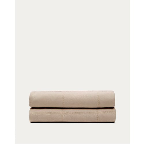 Kave Home Svjetlo smeđi pamučan pro&amp;scaron;iven prekrivač 180x260 cm Isor &amp;ndash; Slike