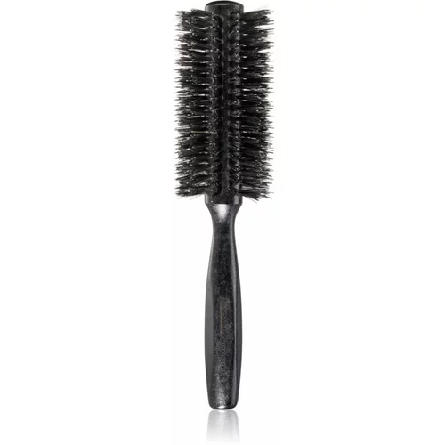 Janeke Black Line Tumbled Wood Hairbrush Ø 55mm okrogla krtača za lase z najlonskimi in prašičjimi ščetinami 1 kos