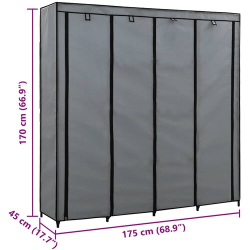 The Living Store Ormar s 4 odjeljka sivi 175 x 45 x 170 cm Cijene