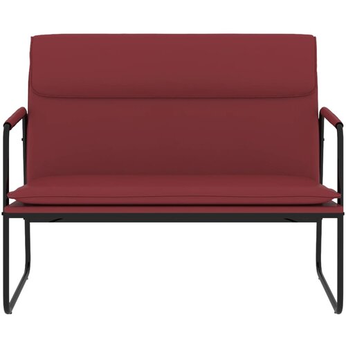  Klupa crvena boja vina 100x64x80 cm od umjetne kože Slike