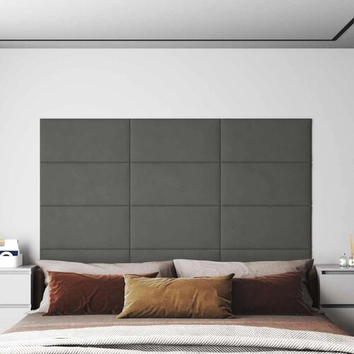  Zidna uzglavlja 12 pcs Tamno siva 60 x 30 cm Baršun Cene
