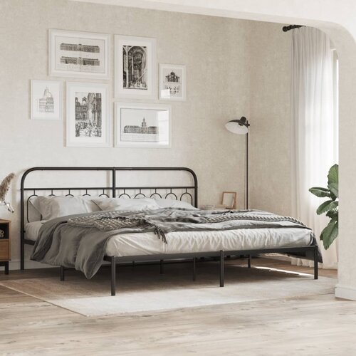  Metalni okvir za krevet s uzglavljem crni 200x200 cm Cijene