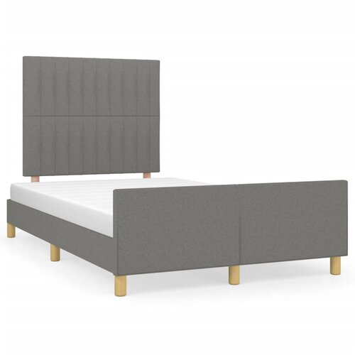 VidaXL Posteljni okvir z vzglavjem temno siv 120x190 cm tkanina Slike