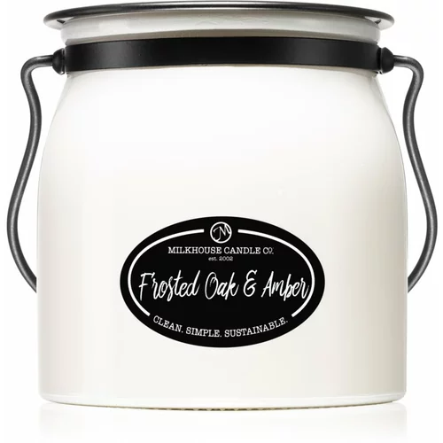 Milkhouse Candle Co. Creamery Frosted Oak & Amber dišeča sveča Butter Jar 454 g