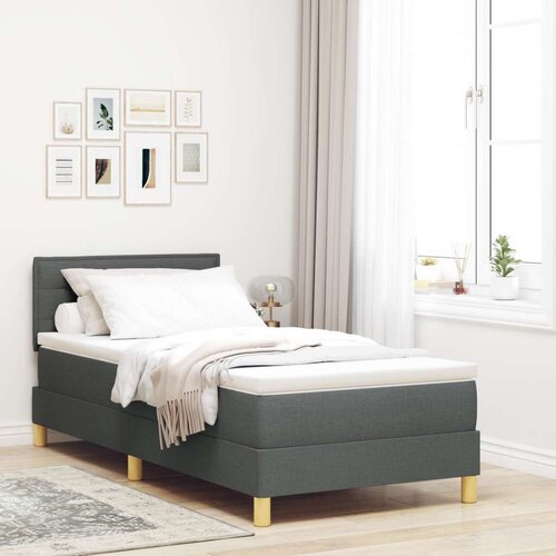  Krevet s box spring sistemom s madracem tamno sivi 90x200 cm tkanina Cene