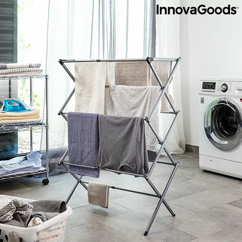 InnovaGoods Sklopivi i produživi metalni stalak za sušenje odjeće s 3 razine Cloxy (11 Bars)