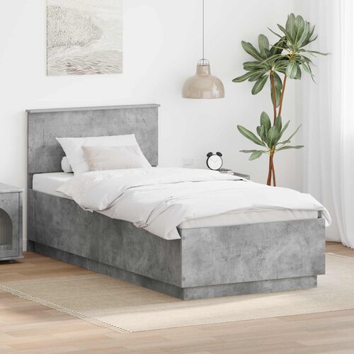  Krevetna konstrukcija s uzglavljem Betonska siva 70 x 190 cm Cene