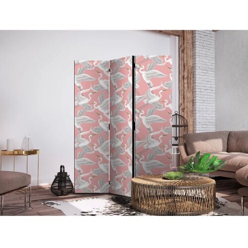  Paravan - Pastel birds - a delicate pattern of white and grey herons on a light pink background 135x172 Akustični Cene