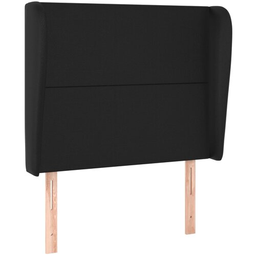 VidaXL Vzglavje z u&amp;scaron;esi črno 83x23x118/128 cm umetno usnje, (20792875) Slike