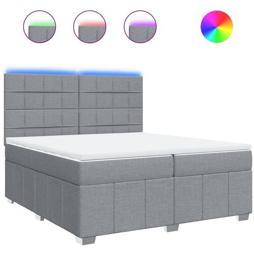 Maison Chic Box spring postelja - Vzmetna postelja z vzmetnico svetlo siva 200x200 cm blago SL11221, (21904658) Cene