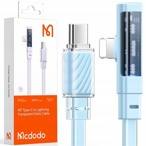 McDodo KOTNI KABEL USB-C LIGHTNING FLAT 36W ZA IPHONE 13 14 BLUE 1M, (21748038) Cene
