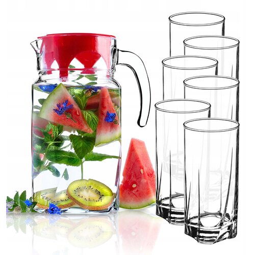 KADAX steklen vrč za pijače 1,7 l + 6 kozarcev za sokove po 380 ml, (5000351844) Cene
