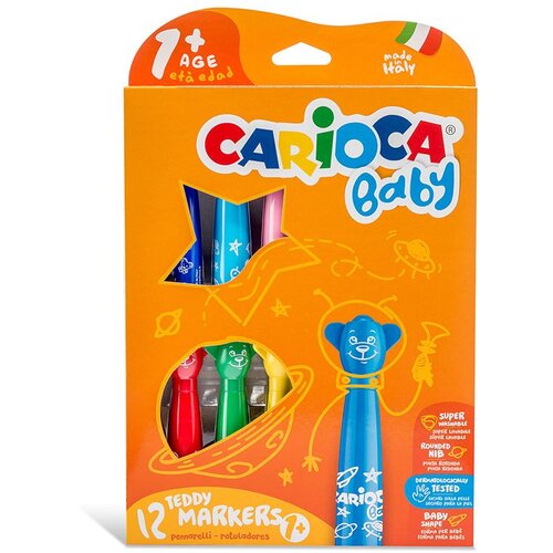 Carioca Carioca: Baby flomasteri u boji na medvjeda, mogu se oprati 12 kom Cene